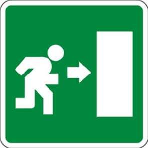 cartello uscita di emergenza verso destra