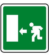 cartello uscita di emergenza verso sinistra