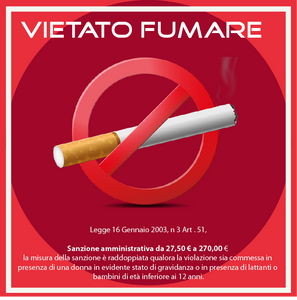cartello in acrilico "Vietato fumare"